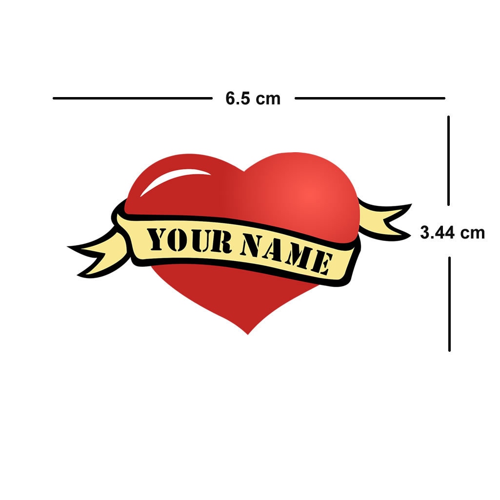 Custom Personalized Name Heart Temporary Tattoo Waterproof love Valentine's day Lover gift