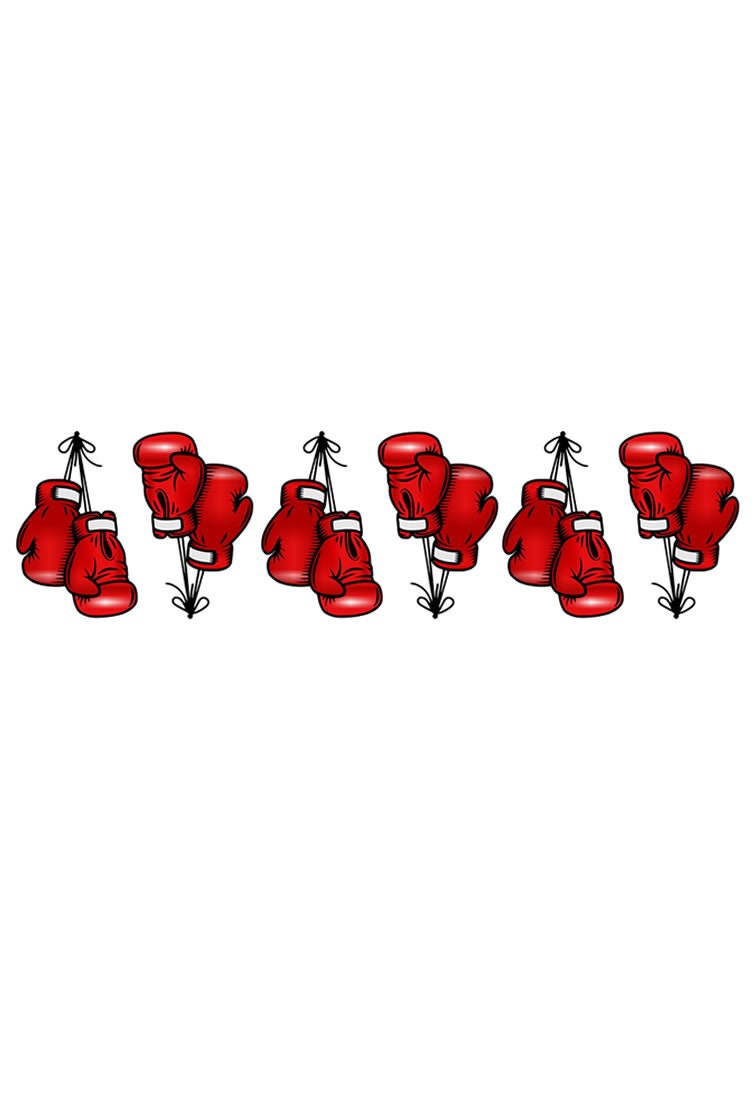 Set of 5 Boxing Gloves Temporary Tattoo Waterproof Fighter