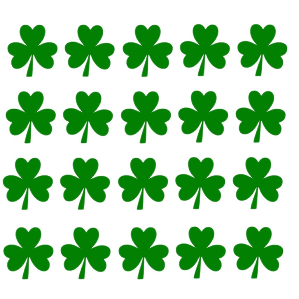 Set of 5 x Irish Shamrock Temporary Tattoo Waterproof Ireland leaf