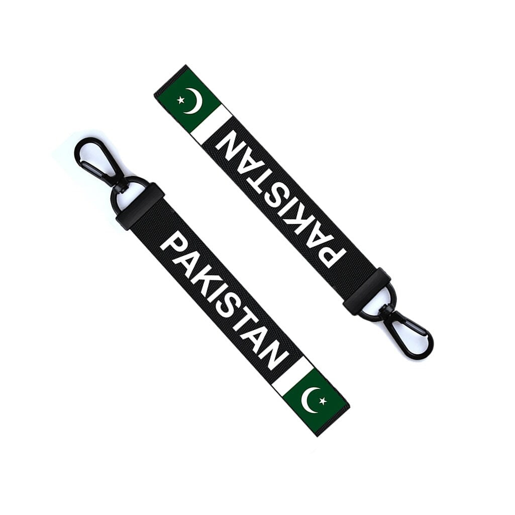 Pakistan Flag Key Chain Keyring Luggage Tag Zipper Pull Bag Pakistani Key Ring