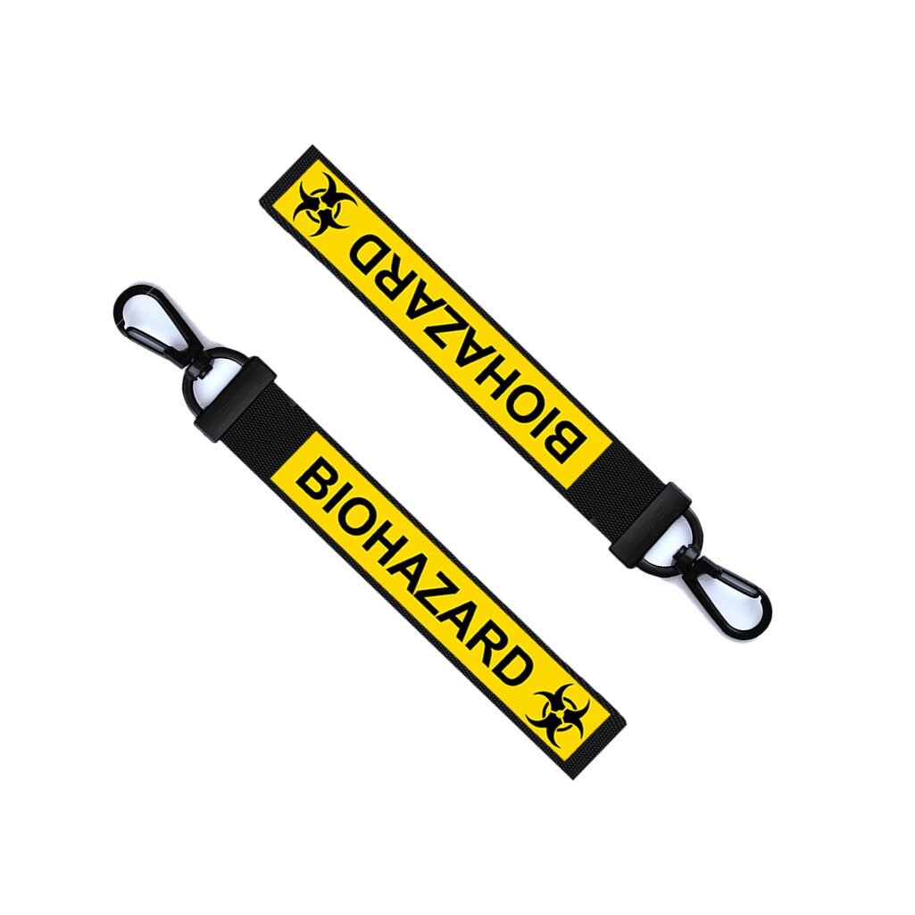 Biohazard Key Chain Keyring Luggage Tag Zipper Pull Bag Laundry Key Ring