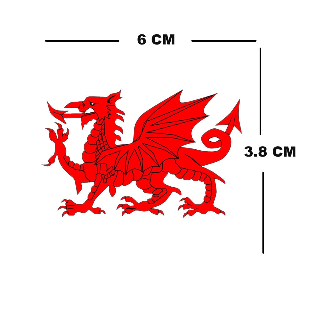 Set of 4 Welsh Dragon Temporary Tattoo Waterproof Lasts 1 week Wales Flag for country support six nations,rugby, football,cricket