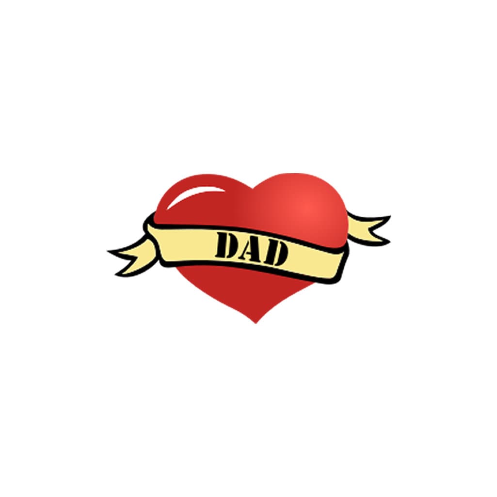 Mom / Dad Heart Temporary Tattoo Waterproof parent love Family gift