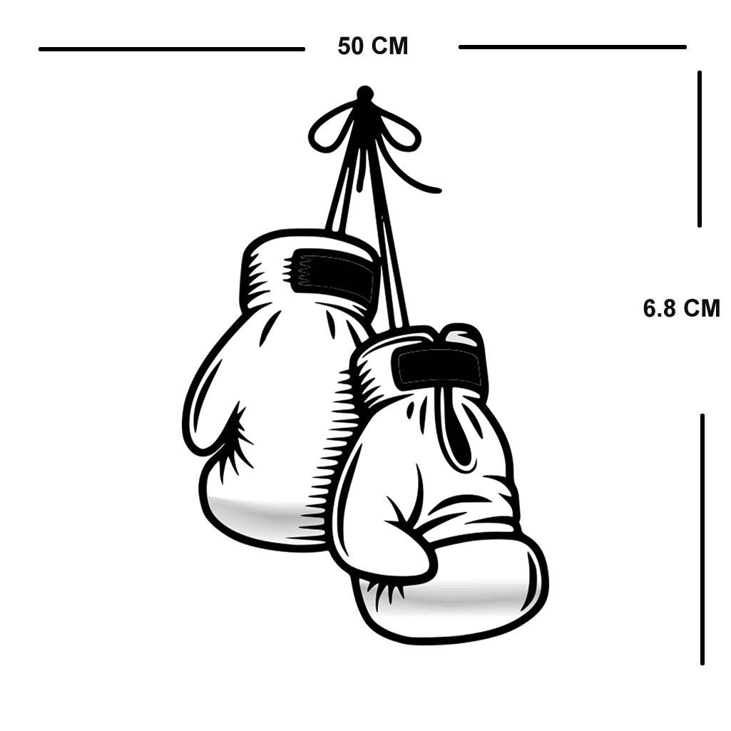 Set of 2 x White boxing gloves Iron on Screen Print Transfers for Fabrics Machine Washable fighter patch