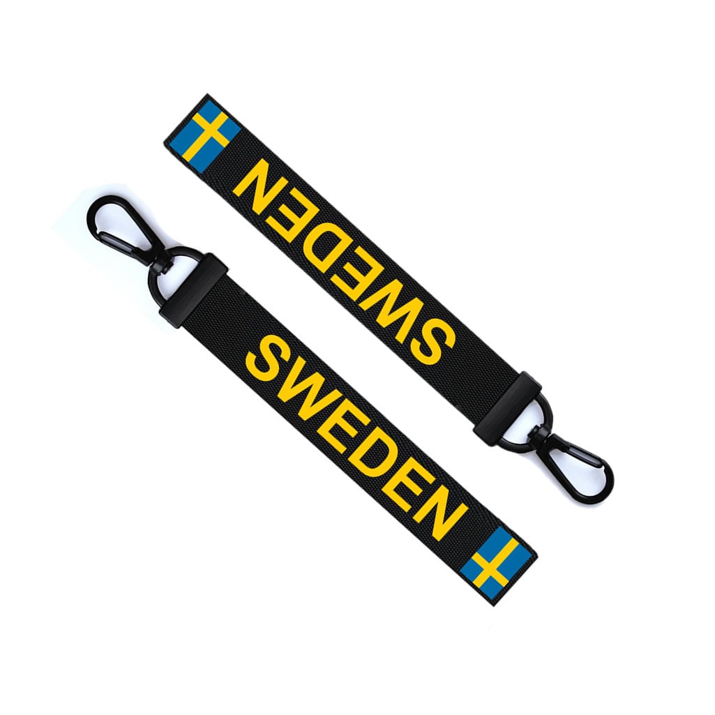 Sweden Flag Key Chain Keyring Luggage Tag Zipper Pull Bag Swedish Key Ring