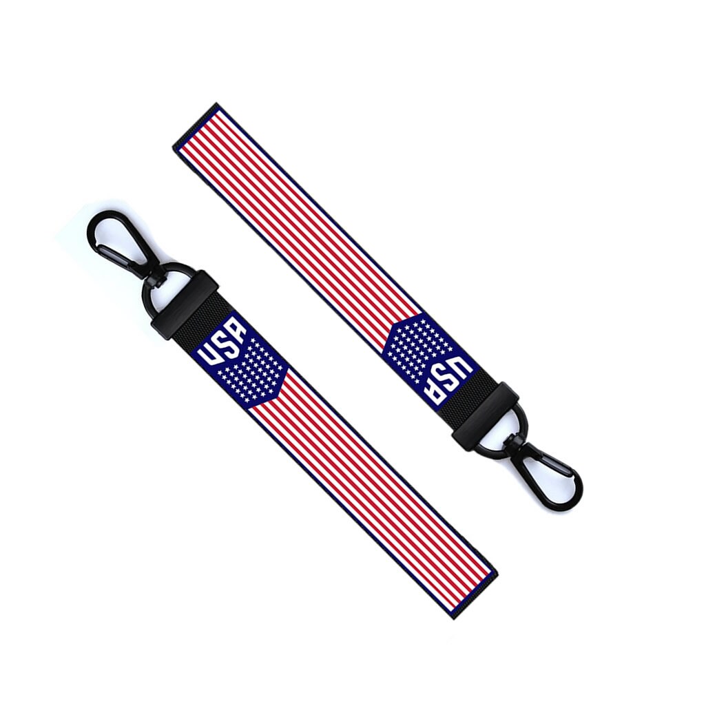 USA Flag Key Chain Keyring Luggage Tag Zipper Pull Bag UNITED STATES of America Key Ring