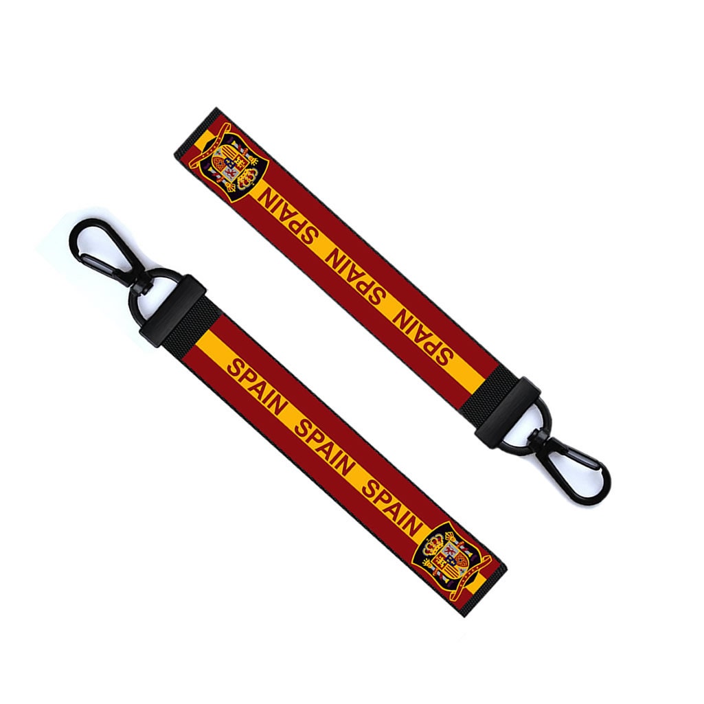 Spanish Flag Key Chain Keyring Luggage Tag Zipper Pull Bag Spain Key Ring