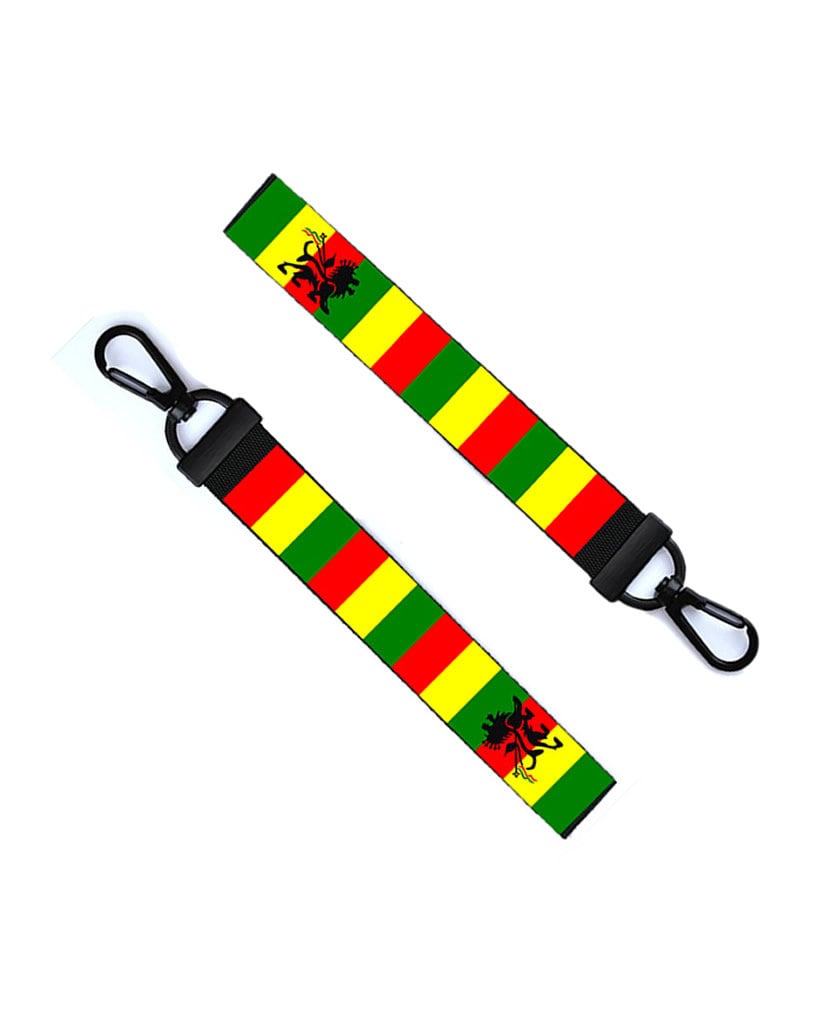 Rasta Colour Jamaica Key Chain Keyring Luggage Tag Zipper Pull Bag Lion of Judah Key Ring