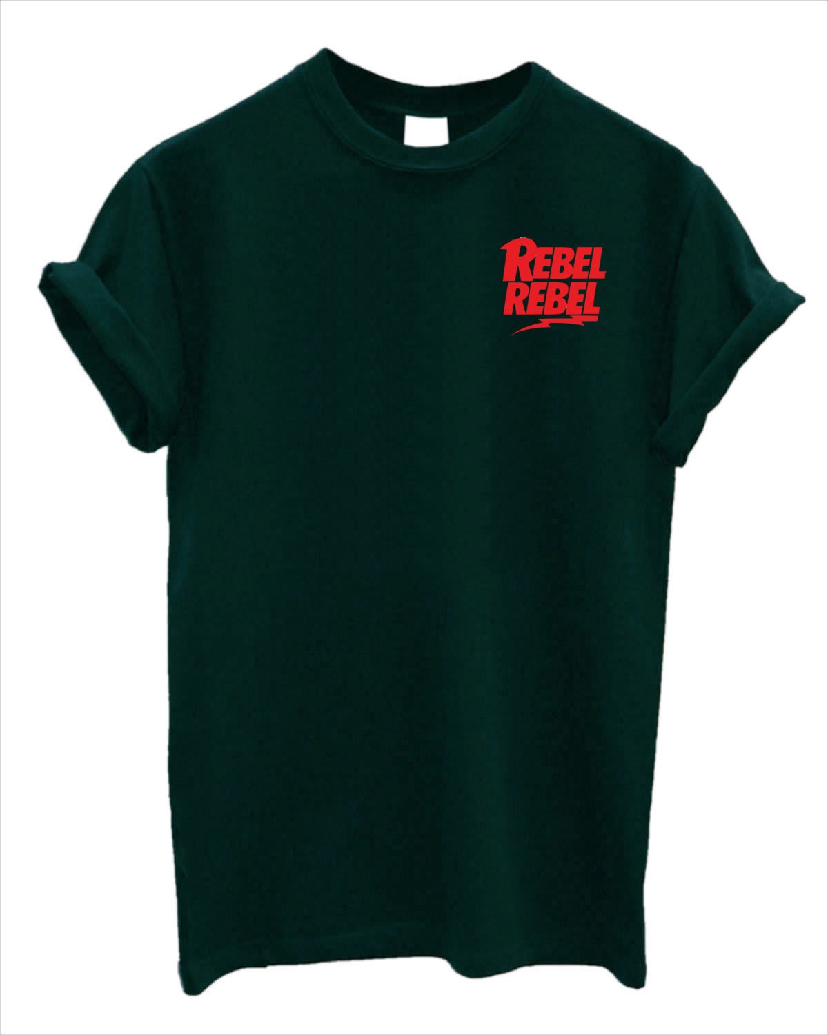 Rebel Rebel unisex print Tshirt Top Renegade Revolution Freedom Fighter Crew neck T-shirt