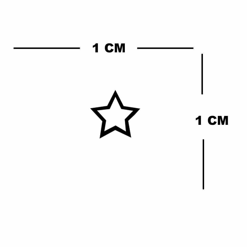 Set of 10 x Stars Temporary Tattoo Waterproof black cut out Star