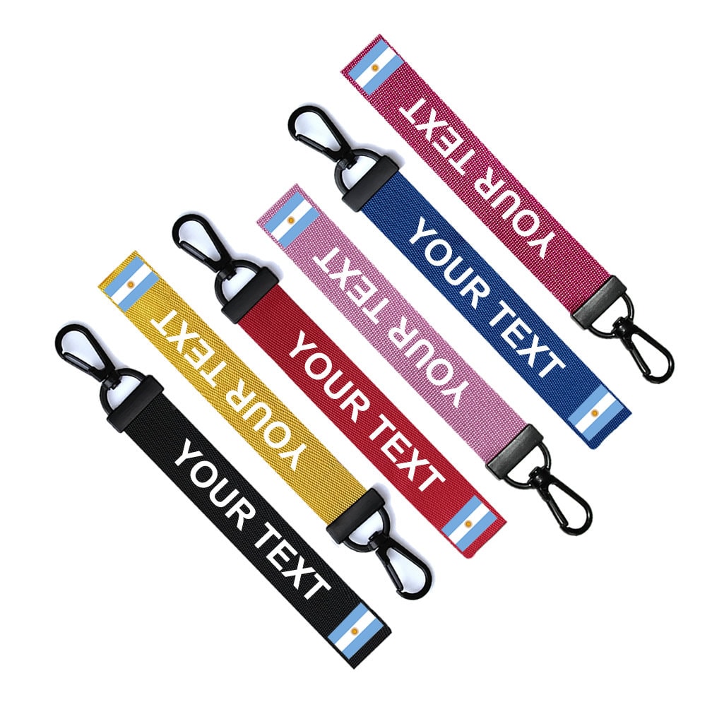 Personalised Argentina Flag Key Chain Keyring Luggage Tag Zipper Pull Bag Ring Key Ring