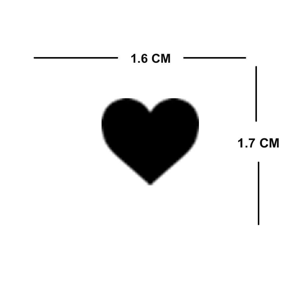 Set of 10 X Black Hearts Iron on Transfers for Fabrics