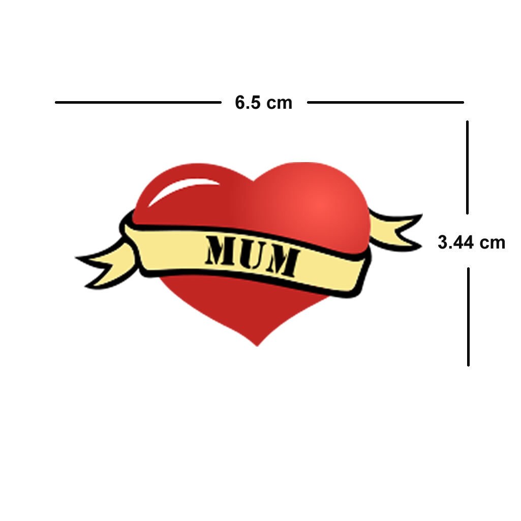 Mom / Dad Heart Temporary Tattoo Waterproof parent love Family gift