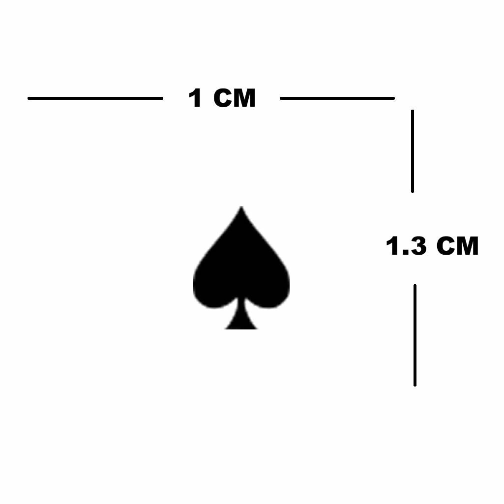 Set of 4 Playing card suit rotten TEMPORARY TATTOO Spades, heart, diamond, club