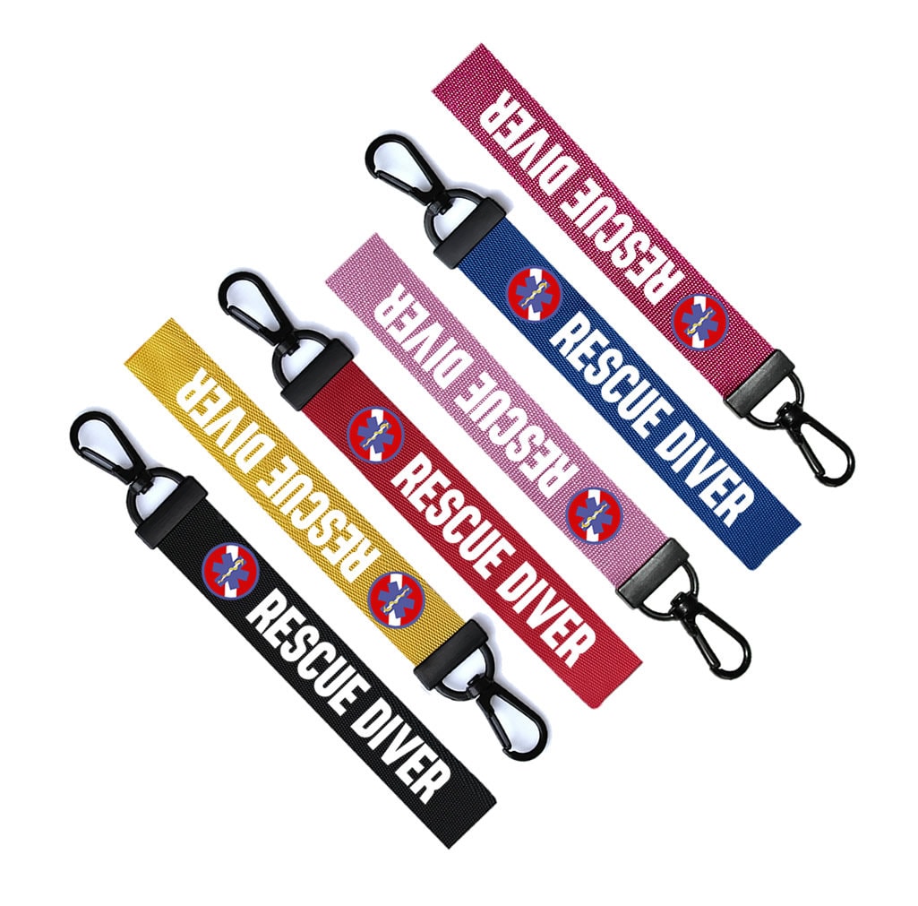 Rescue Diver Key Chain Keyring Luggage Tag Zipper Pull Bag Ring Key Ring water
