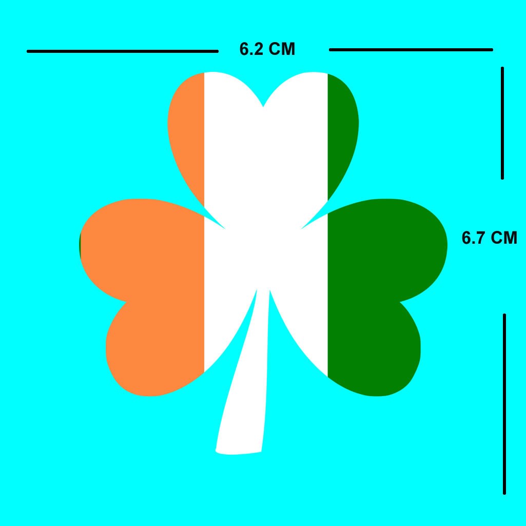 Set of 2 x Irish Flag Shamrock Iron on Patch