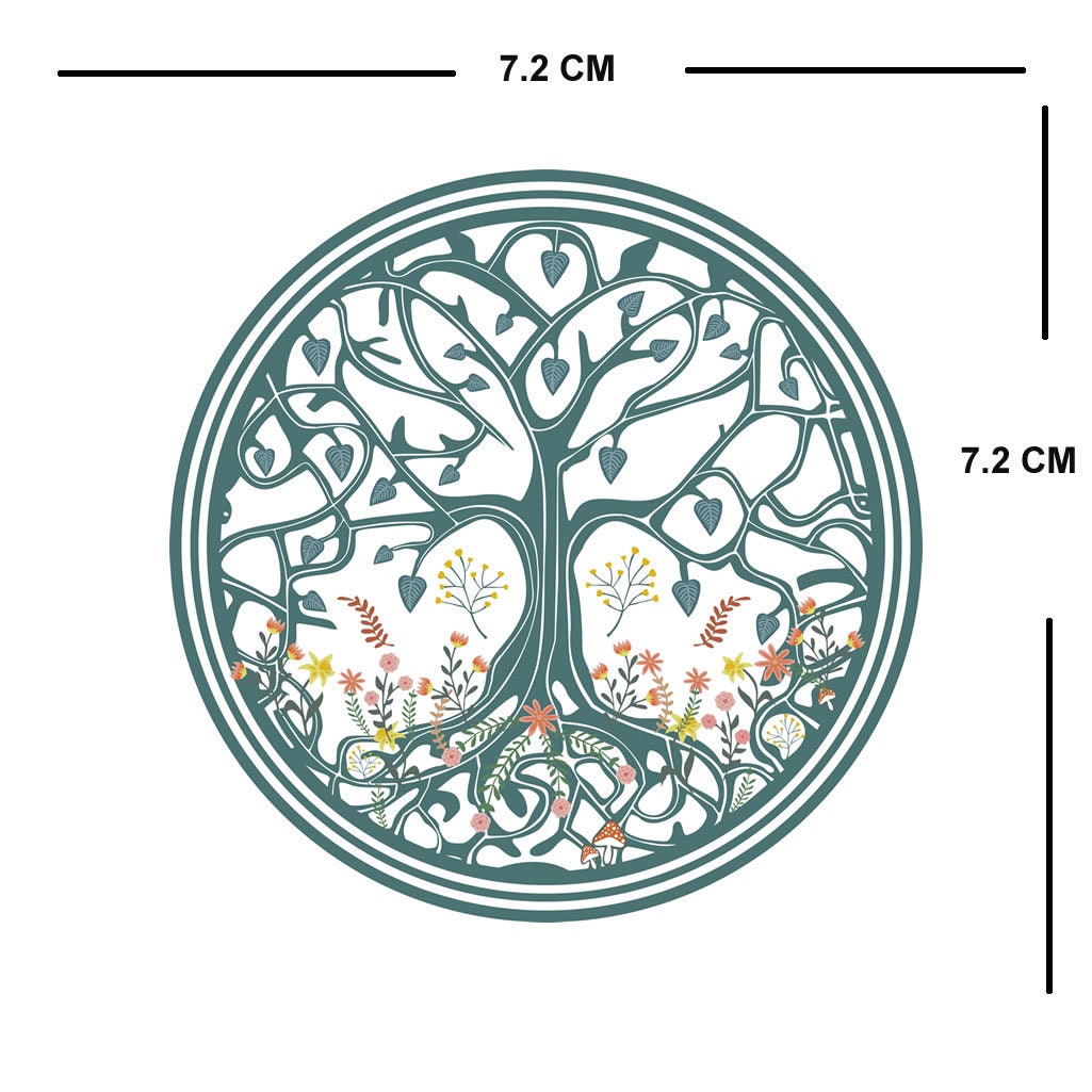 Set of 2 x Tree of Life Iron on Screen Print badge for fabric Machine Washable patch