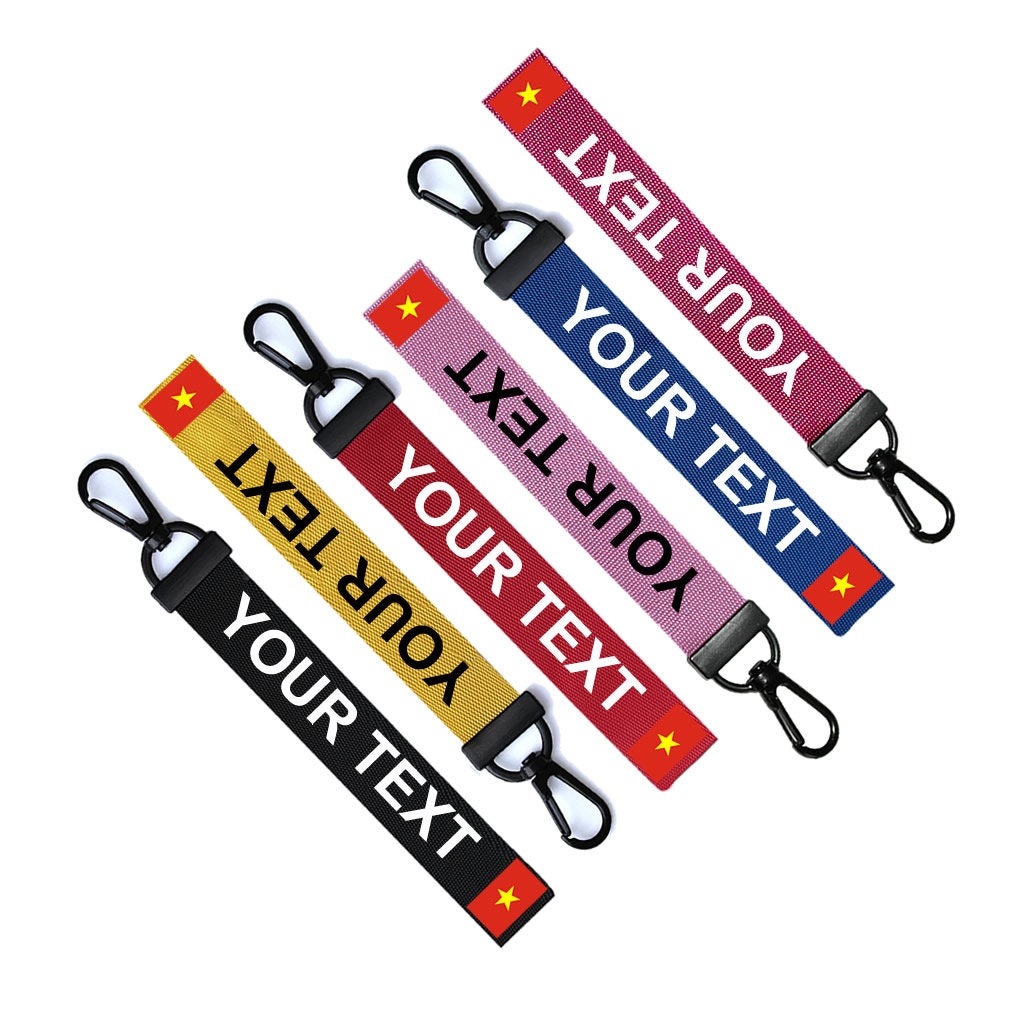 Personalised Vietnam Flag Key Chain Keyring Luggage Tag Zipper Pull Bag Ring Key Ring Vietnamese