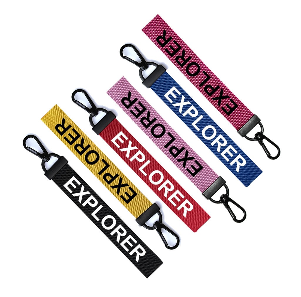Explorer Key Chain Keyring Luggage Tag Zipper Pull Bag Adventure Key Ring