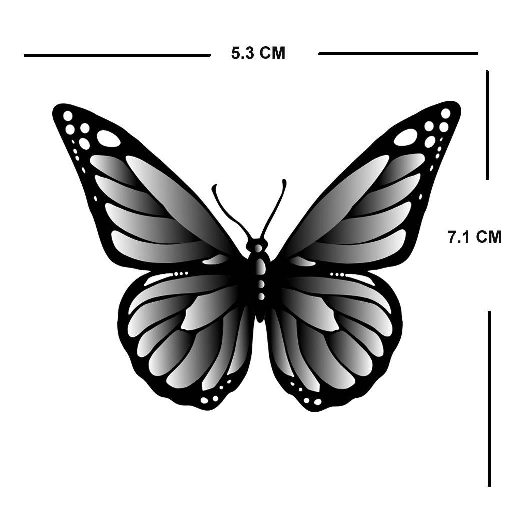 Set of 2 IRON ON BLACK Butterflies Screen Print Transfers for Fabrics Machine Washable Butterfly patch