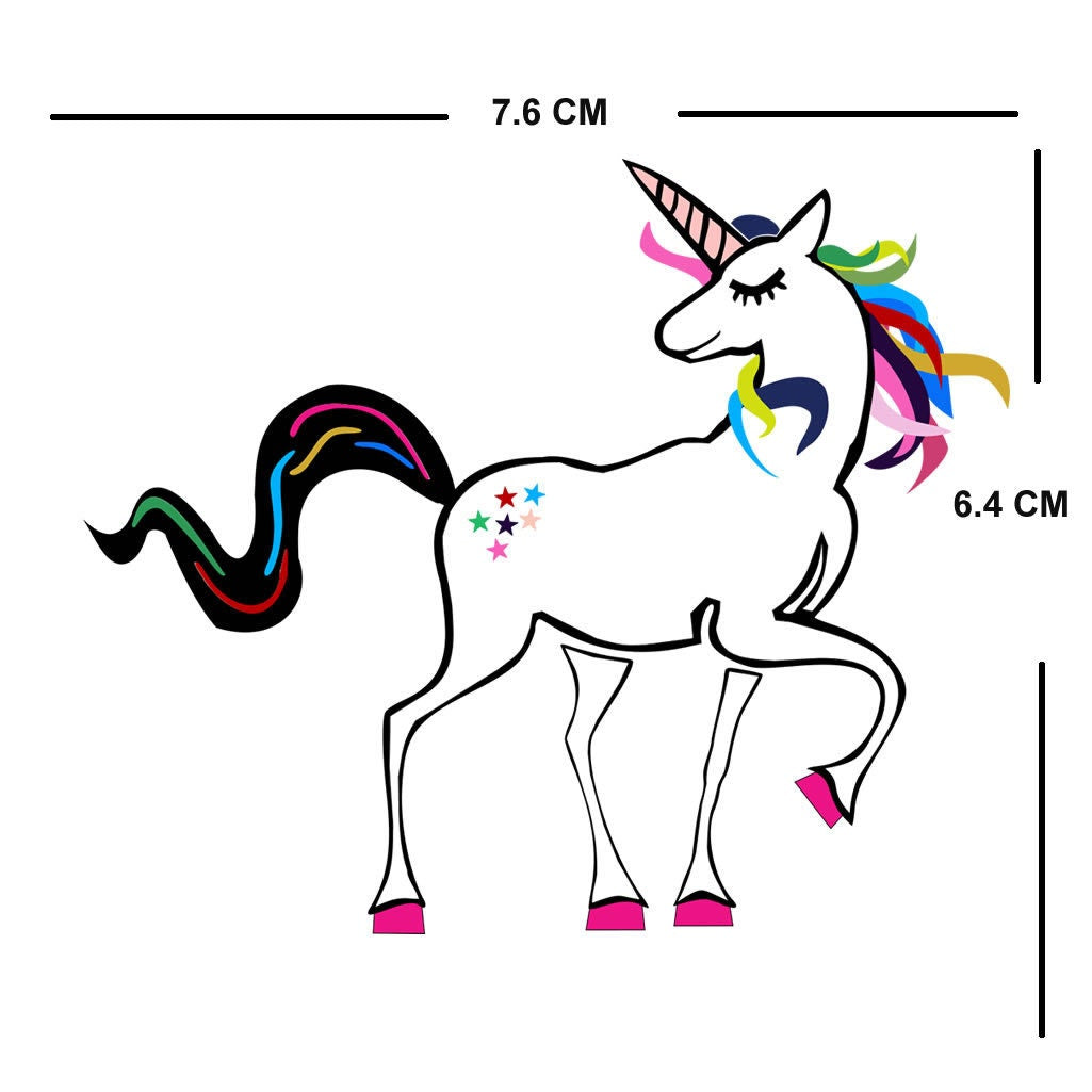 Set of 4 Unicorn / Rainbow diy IRON ON Screen Print Transfer for fabrics Machine Washable badge