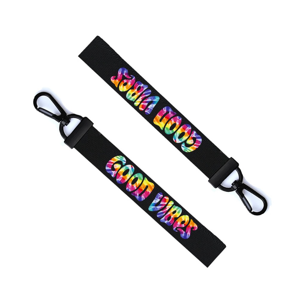 Good Vibes Key Chain Keyring Luggage Tag Zipper Pull Bag rescuer emergency rescue services Key Ring Tie Dye Colours