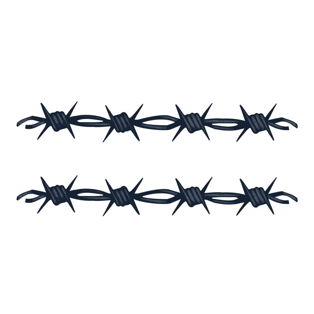 Set of 2 x Barbed Wire Temporary Tattoo Waterproof Lasts 1 week armband body art tattoo