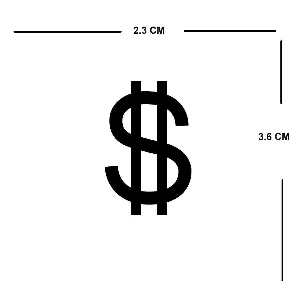 Set of 2 x Dollar Sign IRON ON Screen Print Transfers for Fabrics Machine Washable patch Dollars