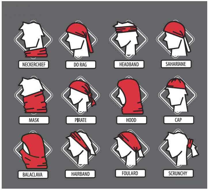 Set of 2 x multi-functional Seamless Tube Scarf Face Mask Biker Balaclava Cycling Neck Snood Bandanna Headgear
