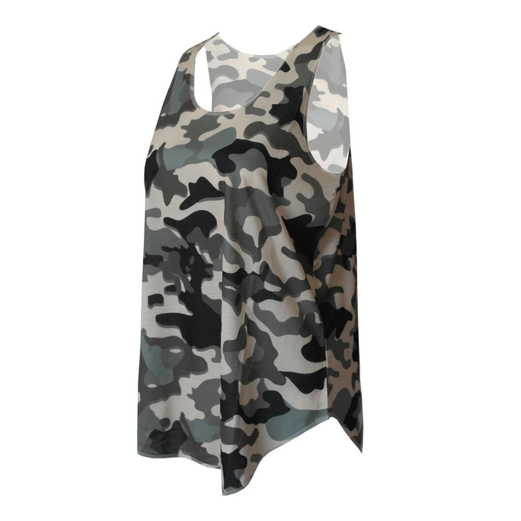 Camouflage print tank top shirt vest singlet Blouse one size tee