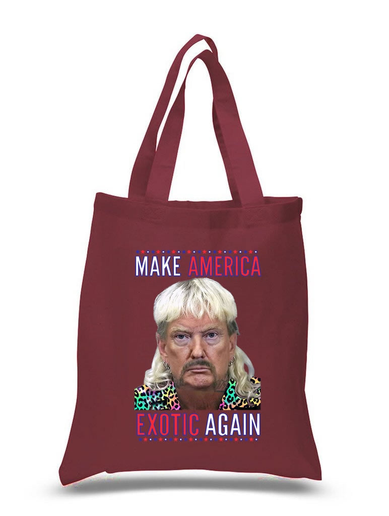 Make America Exotic Again Cotton Tote shopping office school book Bag Funny Joe Exotic The Tiger King Cat Rescue Show Donald Trump