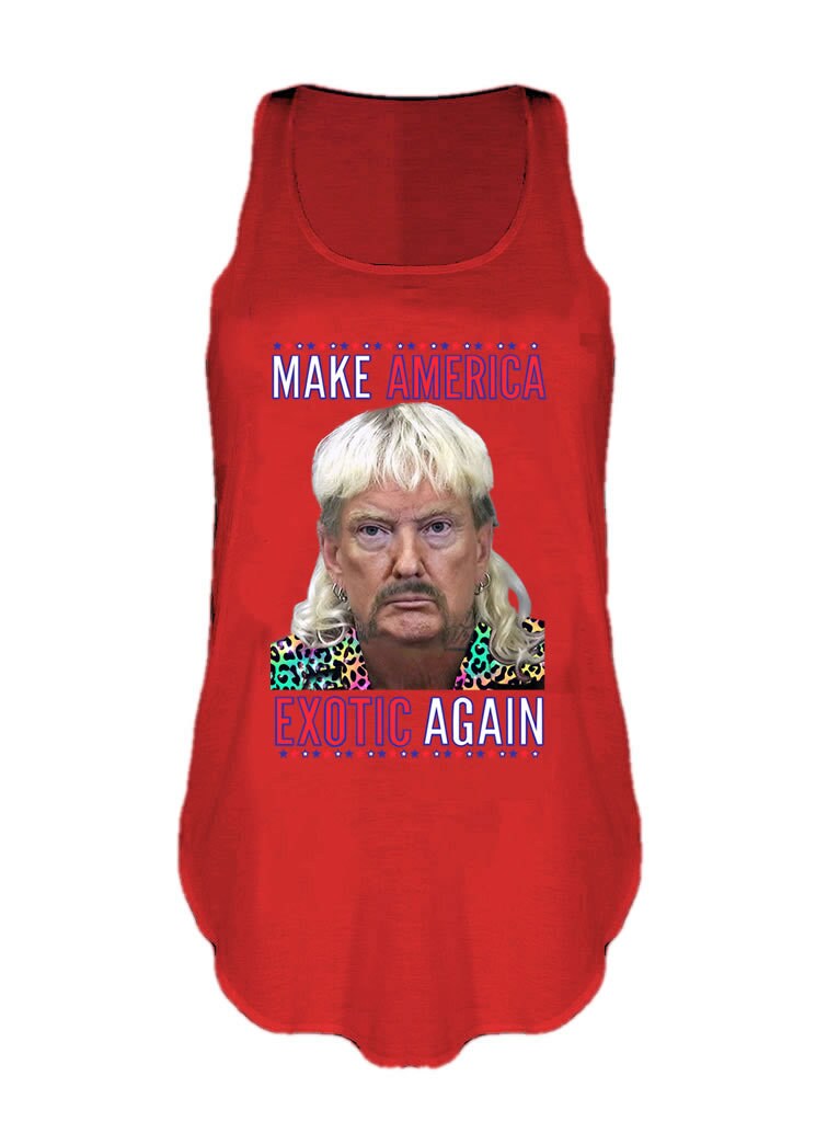 Make America Exotic Again Tank top Funny Joe Exotic The Tiger King Cat Rescue Vest Donald Trump Gift Singlet