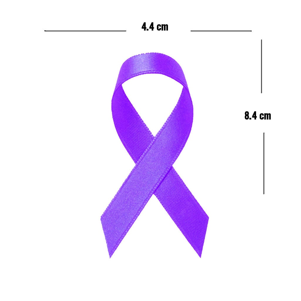 Set of 2 Purple Ribbon DIY Iron on Screen print Patch for fabric pancreatic domestic violence awareness transfer Machine Washable hope