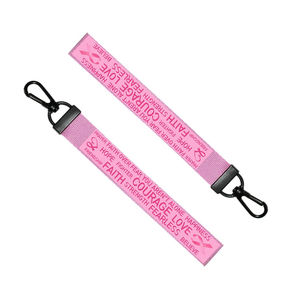 Cancer awareness Key Chain Keyring Luggage Tag Zipper Pull Bag Hope pink ribbon faith Key Ring