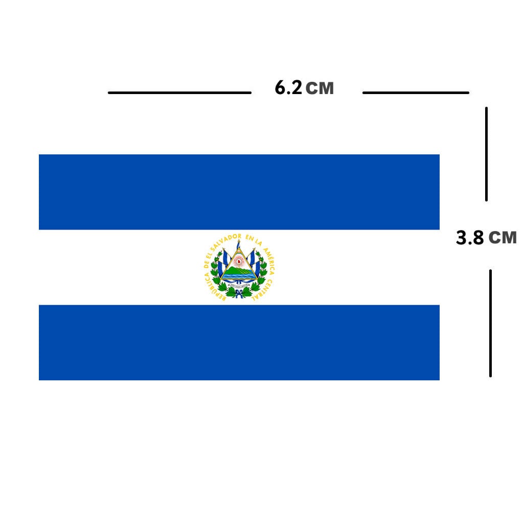 Set of 2 x El Salvador Flag Iron on Screen Print Transfers for Fabrics Machine Washable patch