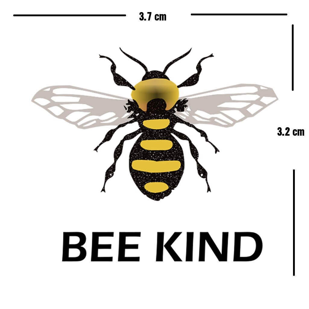 Set of 2 x Bee Kind DIY Iron on Screen Print Transfer patch for fabrics be kind