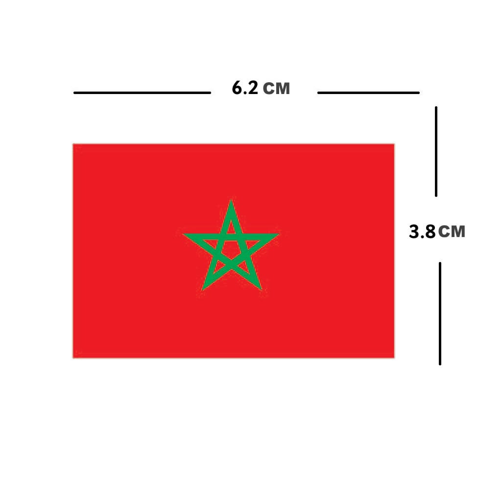 Set of 2 x Moroccan FLAG Iron on Screen Print Transfers for Fabrics Machine Washable patch Morocco flag