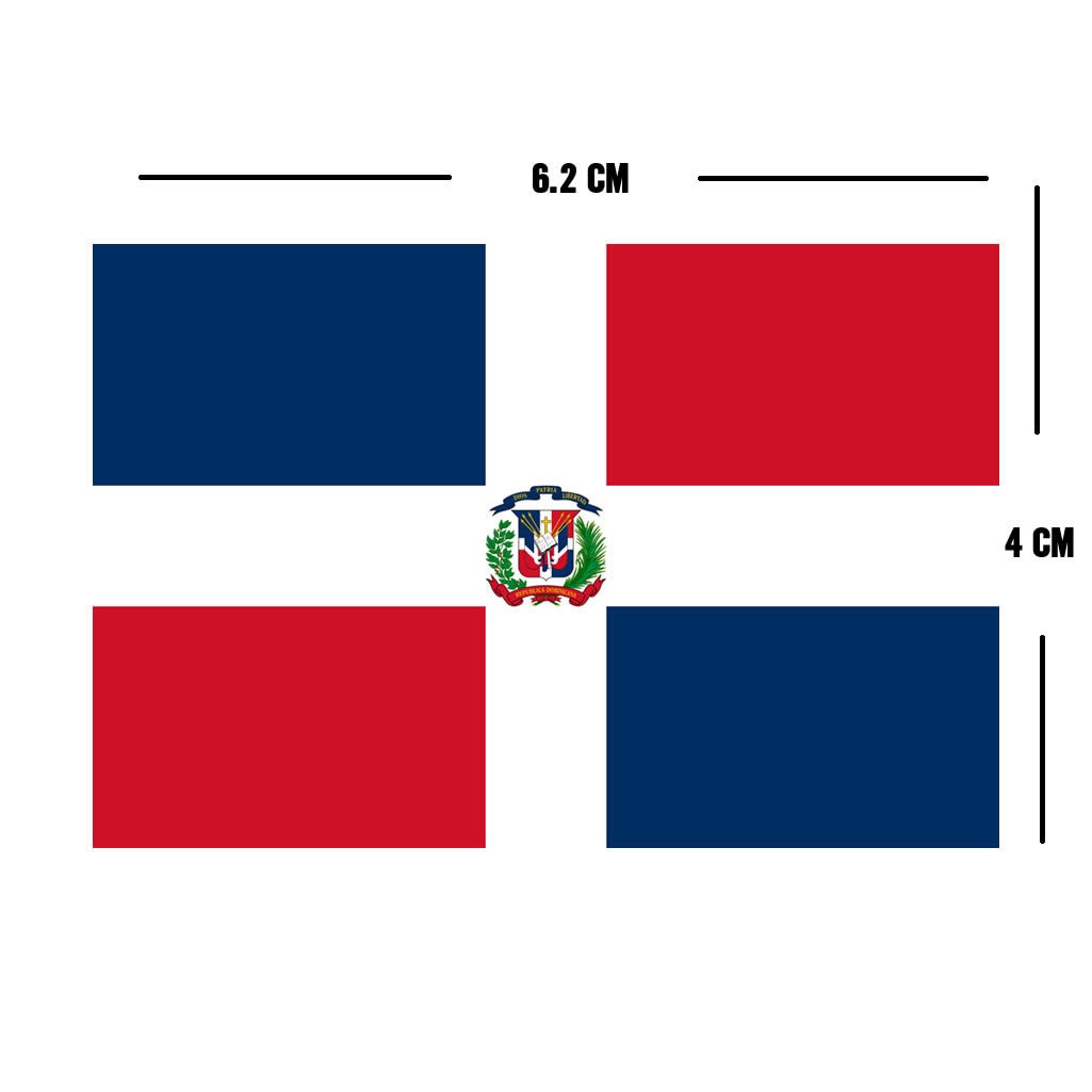 Set of 2 Dominican Republic Flag Iron on Screen Print Transfers for Fabrics Machine Washable Dominican Republic Flag patch