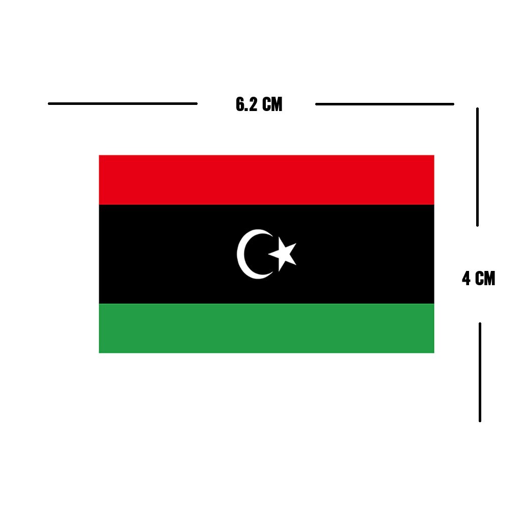 Set of 2 Libya Flag Iron on Screen Print Transfers for Fabrics Machine Washable Libyan Flag patch