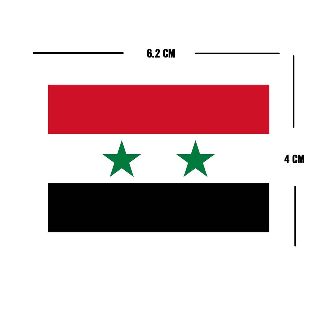 Set of 2 x Syrian Flag Iron on Screen Print Transfers for Fabrics Machine Washable Syria Flag patch