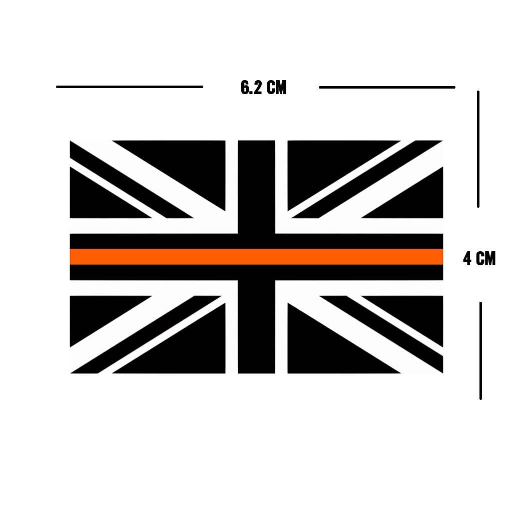 Set of 2 x Thin Orange Line Flag Iron on Screen Print Transfers for Fabrics Machine Washable search and rescue Flag patch