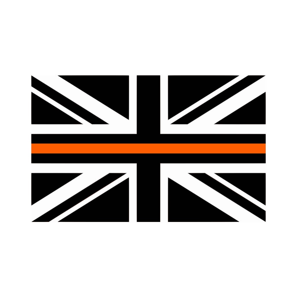 Set of 2 x Thin Orange Line Flag Iron on Screen Print Transfers for Fabrics Machine Washable search and rescue Flag patch