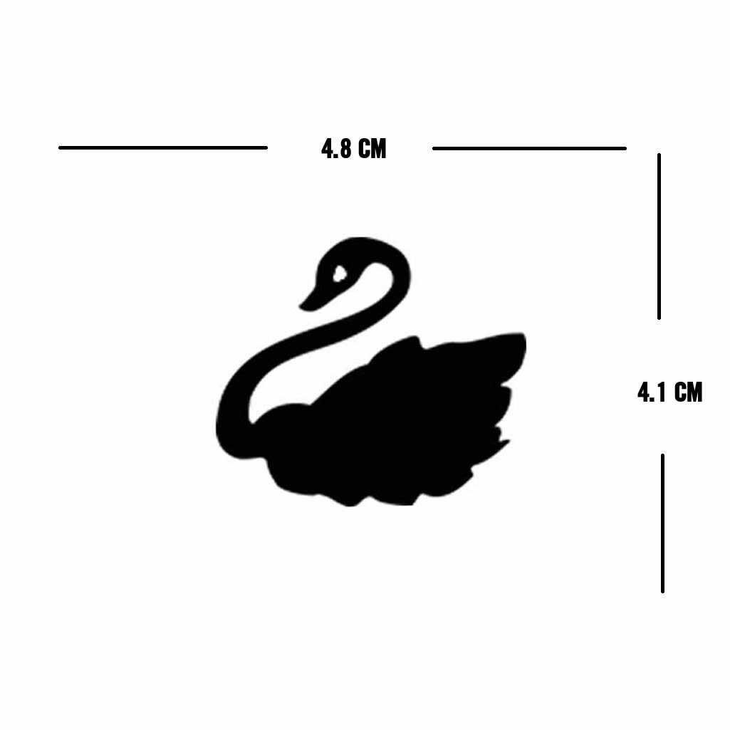 Set of 2 Black Swans Iron on Screen Print patch Machine Washable for fabrics swan