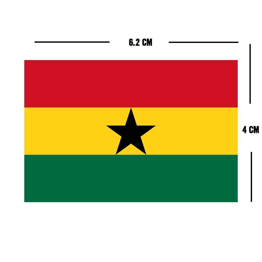 Set of 2 Ghana Flag Iron on Screen Print Transfers for Fabrics Machine Washable Ghanaian Flag patch