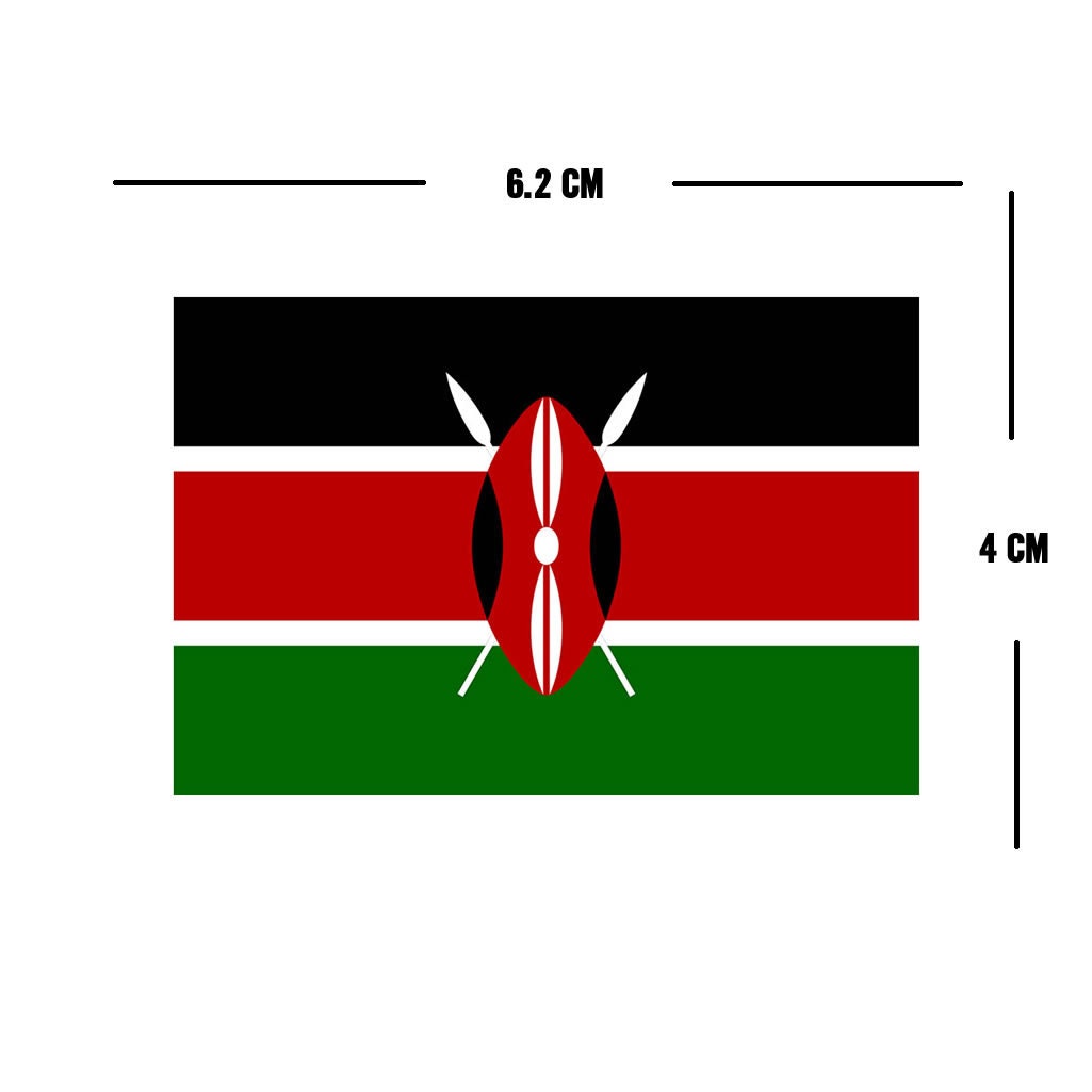 Set of 2 Kenya Flag Iron on Transfers