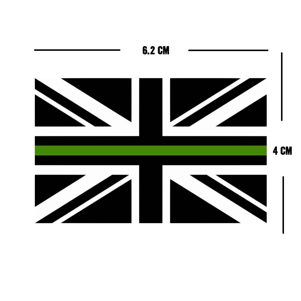 Set of 2 x Thin Green Line Flag Iron on Screen Print Transfers for Fabrics Machine Washable Ambulance / Paramedic Flag patch