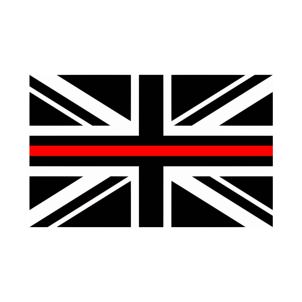 Set of 2 x Thin Red Line Flag Iron on Screen Print Transfers for Fabrics Machine Washable Firefighter Flag patch