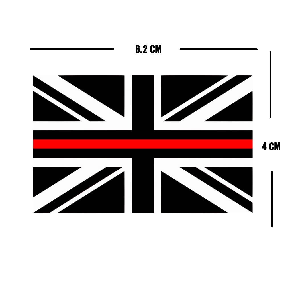 Set of 2 x Thin Red Line Flag Iron on Screen Print Transfers for Fabrics Machine Washable Firefighter Flag patch