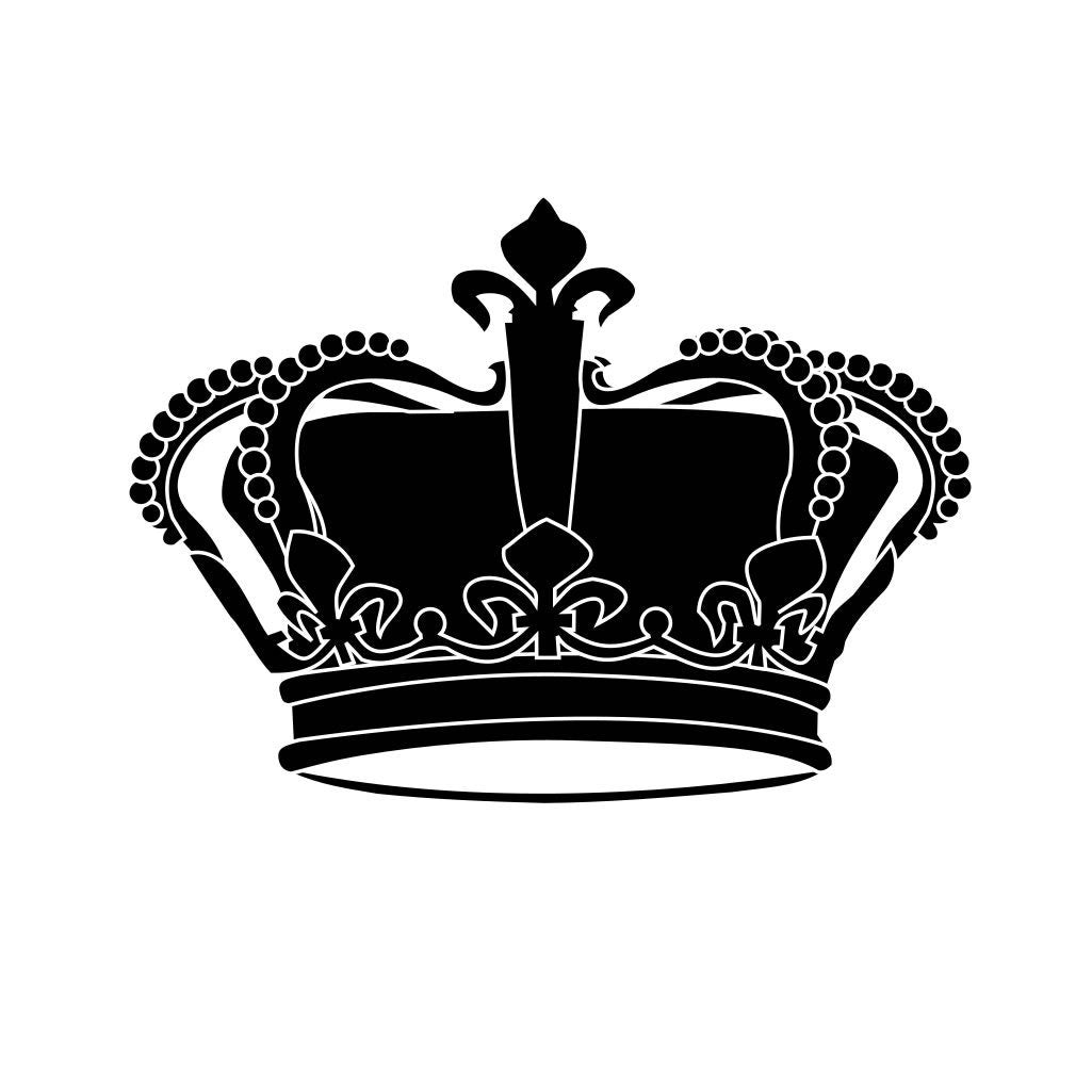 Set of 2 x Black Royal crown Iron on Screen Print Transfer patch for fabric