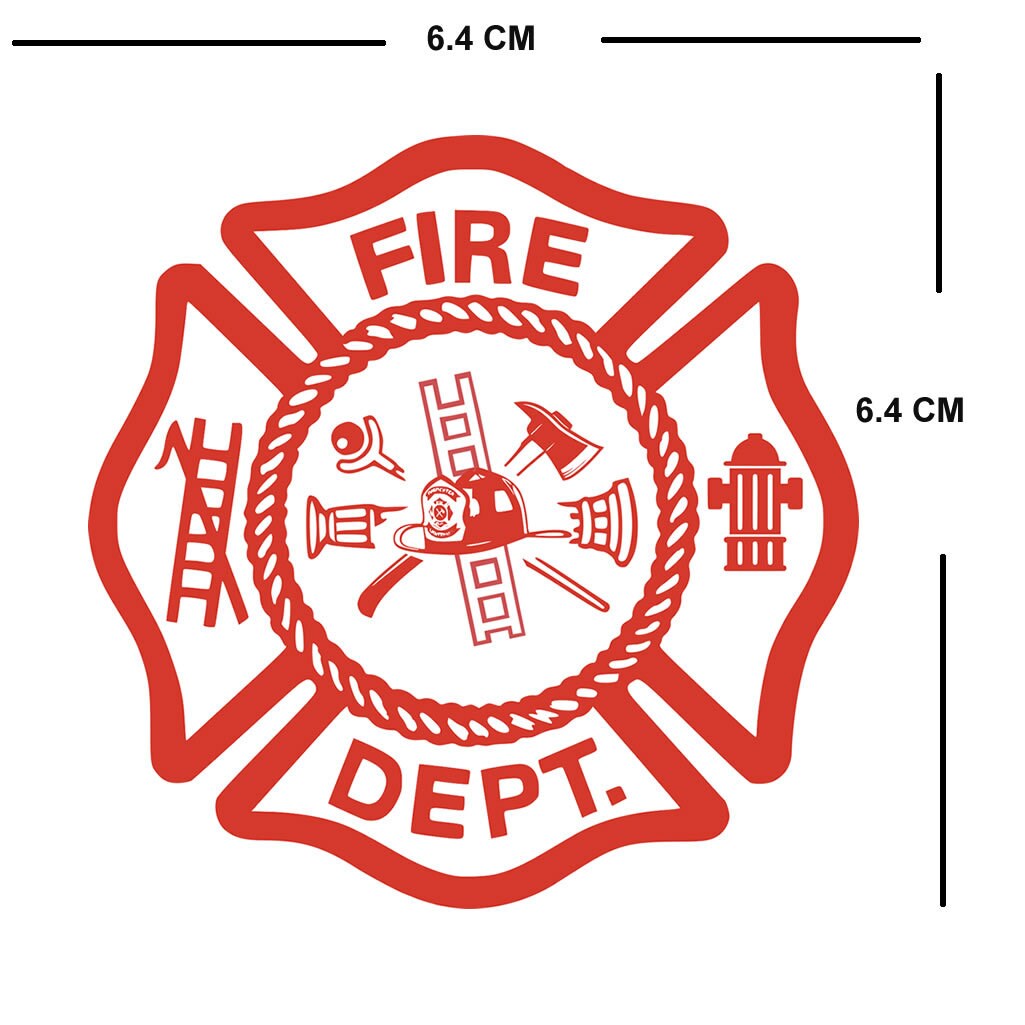 Set of 2 Fire rescue Iron on Screen Print Transfers for Fabrics Machine Washable Fire Department Badge patch